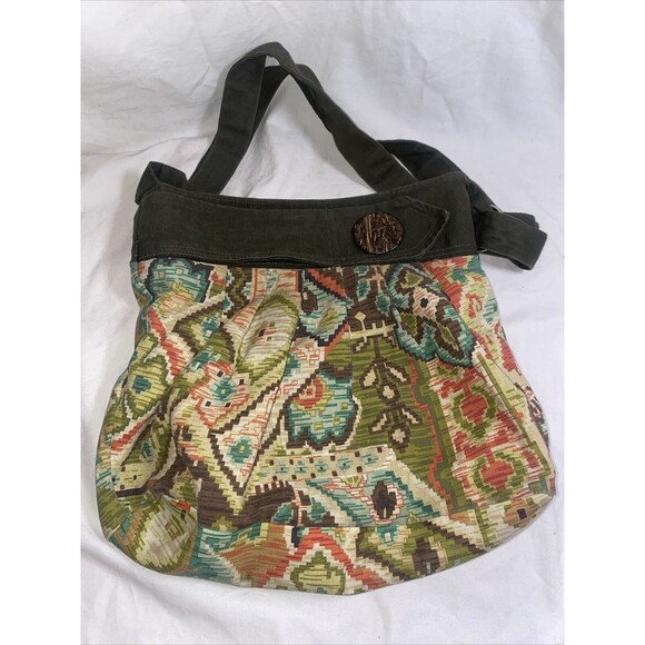 Sak Saum For Freedom Aztec Tribal Abstract Floral Adjust Tote/Bag 17x13 Purse - Picture 1 of 9